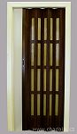 Shrnovací dveře dřevěné, prosklené 4 řady